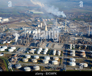 Raffinerie de pétrole, de Stanlow, Ellesmere Port, au nord ouest de l'Angleterre Banque D'Images