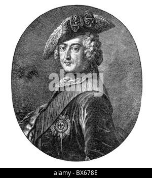 Frédéric II, roi de Prusse et d'électeur de Brandebourg ; noir et blanc Illustration ; Banque D'Images