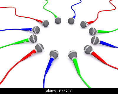 Microphone autour de groupe. 3D Banque D'Images