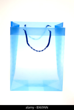 Transparent, bleu, sac en plastique. Banque D'Images