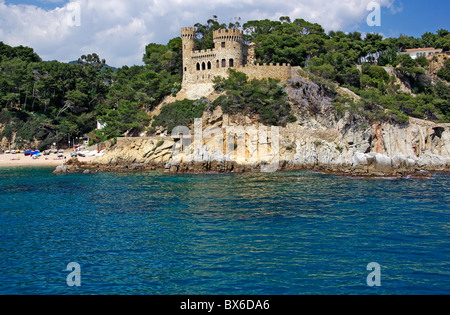 Paysage avec château mer formulaire à Lloret de Mar, Costa Brava, Espagne. Plus dans ma galerie. Banque D'Images