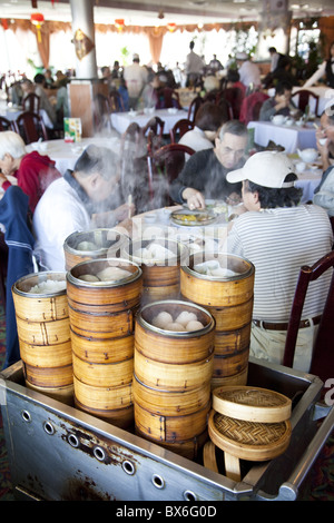 Paniers de Dim Sum au restaurant chinois à Toronto, Ontario, Canada, Amérique du Nord Banque D'Images