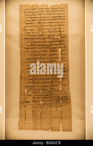 Bar Kokhba, original de Qumran 5/6 Vhe44, 134 CE, un acte avec 4 signatures Banque D'Images