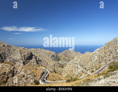 Route de montagne en épingle de torsion de Sa Calobra dans le nord de Majorque, Iles Baléares, Espagne, Méditerranée, Europe Banque D'Images