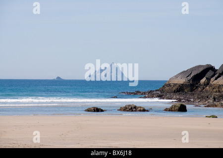 Anneau de Kerry avec le Skellig Rock dans la distance, le comté de Kerry, Munster, République d'Irlande, Europe Banque D'Images