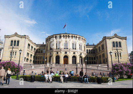 Bâtiment du Parlement Stortinget, Oslo, Norway, Scandinavia, Europe Banque D'Images