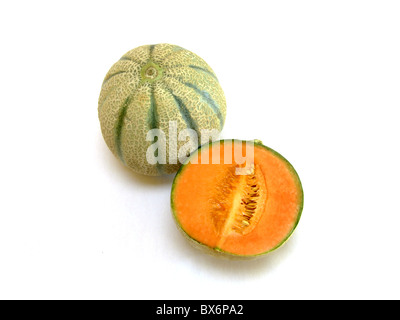 Melone melon (Cucumis melo cantalupensis) Banque D'Images