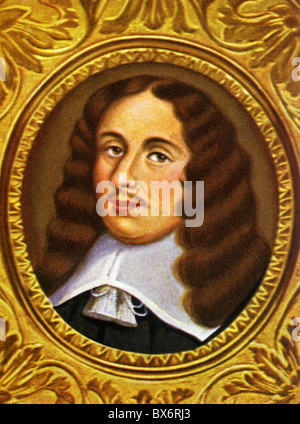Moliere, 15.1.1622 - 17.2.1673, auteur/écrivain français, portrait, imprimé après miniature par Jean Petitot, XVIIe siècle, carte à cigarettes, Allemagne, 1933, , Banque D'Images