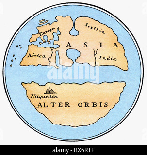 Cartographie, cartes du monde, carte après Pomponius Mela 'de chorographia libri tres', 43 - 44 AD, reconstruction, Allemagne, 19e siècle, , droits additionnels-Clearences-non disponible Banque D'Images