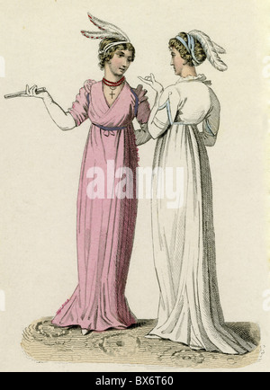 Mode, 19e siècle, robes d'après-midi anglaises, juin 1801, droits supplémentaires-Clearences-non disponible Banque D'Images