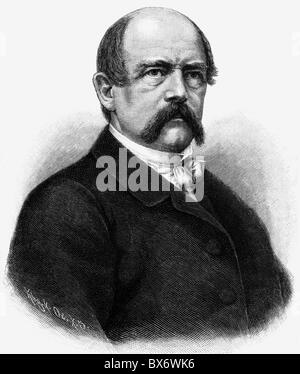 Bismarck, Otto von, 1.4.1815 - 30.7.1898, politicien allemand, Chancelier fédéral de la Confédération de l'Allemagne du Nord 1.7.1867 - 18.1.1871, portrait, gravure de bois, 1867, , Banque D'Images