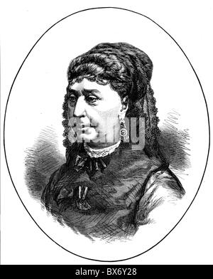 Sable, George (né Aurore Dupin), 1.7.1804 - 8.6.1876, auteur/écrivain français, portrait, gravure de bois après photo de Nadar, publié en 1876, Banque D'Images