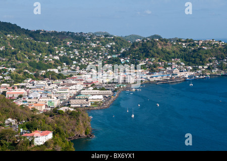 Kingstown et port, Saint Vincent, Saint Vincent et les Grenadines, îles du Vent, Antilles, Caraïbes, Amérique Centrale Banque D'Images