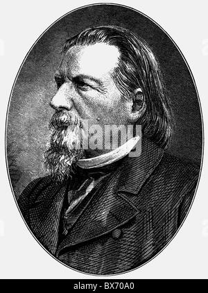 Gutzkow, Karl Ferdinand, 17.3.1811 - 16. 12.1878, auteur / écrivain et journaliste allemand, portrait, gravure en bois, XIXe siècle, Banque D'Images