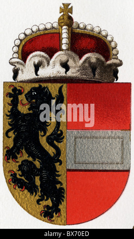 heraldry, blason, Autriche-Hongrie, Salzbourg, lithographie de couleur, Meyers Konversversartionslexikon, 1908, droits additionnels-Clearences-non disponible Banque D'Images