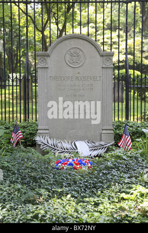 Tombe du Président Theodore Roosevelt, Oyster Bay, Long Island, New York, États-Unis d'Amérique, Amérique du Nord Banque D'Images