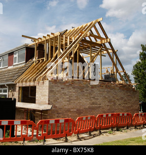 Construction d'une maison extension latérale Clacton-on-Sea, Essex UK Banque D'Images