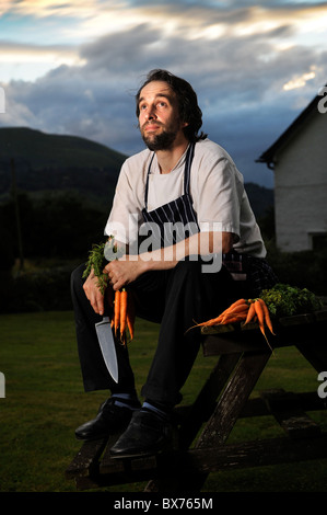 Le chef Stephen Terry photographié à l'Hardwick près d'Abergavenny 2008 Banque D'Images