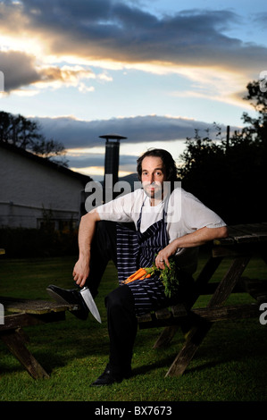 Le chef Stephen Terry photographié à l'Hardwick près d'Abergavenny 2008 Banque D'Images