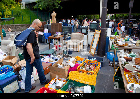 Marché des voleurs, les puces de Saint-Ouen, marché aux puces, Porte de Clignancourt, Paris, France, Europe Banque D'Images