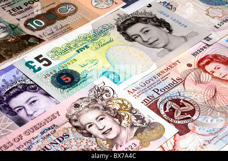 Billets de UK. Banque D'Images