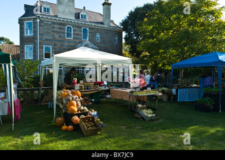 dh Sausmarez Manor ST MARTIN GUERNESEY la planque au marché alimentaire des fermiers du samedi Banque D'Images