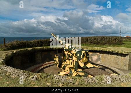 dh Pleinmont TORTEVAL GUERNESEY 2e Guerre mondiale mise en place d'armes à feu de la marine allemande Hitlers Atlantic Wall Channel îles Gunnery occupation île Banque D'Images