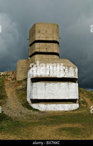 dh la Congrelle TORTEVAL Île GUERNESEY deuxième Guerre mondiale 2 Tour d'observation allemande Hitlers Atlantic Wall Channel îles bâtiment Banque D'Images