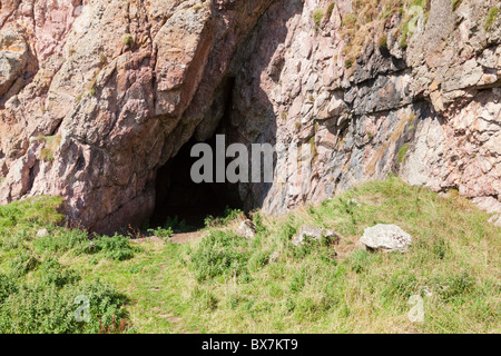 Grottes Keil associé à saint Colomba, Keil Point, baie Dunaverty, Southend, ARGYLL & BUTE, Ecosse Banque D'Images