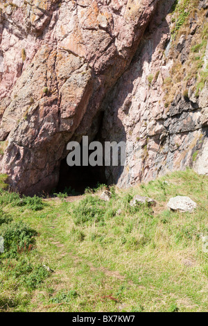 Grottes Keil associé à saint Colomba, Keil Point, baie Dunaverty, Southend, ARGYLL & BUTE, Ecosse Banque D'Images