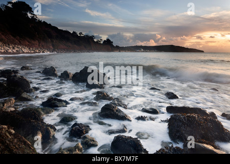 Lever du soleil à trou, Devon Seaton Banque D'Images