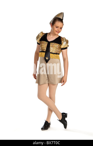 Jeune fille dans un swing 1940 / jazz Candyman costume de danse Banque D'Images