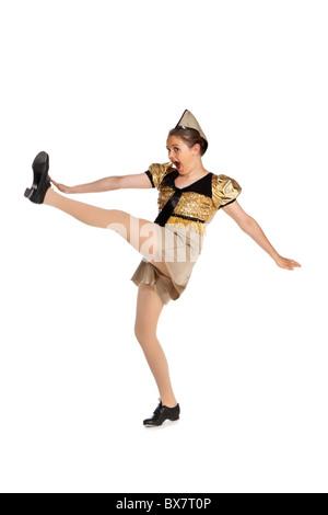 Jeune fille dans un swing 1940 / jazz Candyman costume de danse Banque D'Images