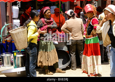 Marché hebdomadaire, Shaxi, Jiangsu, Chine Banque D'Images