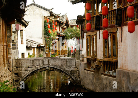 La vieille ville de Lijiang (Dayan), Yunnan, Chine Banque D'Images