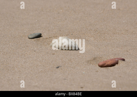 Cailloux se coucher sur le sable d'une plage Banque D'Images