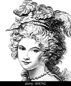 Caroline, 1.3.1683 - 1.12.1737, Reine Consort de Grande-bretagne - 11.6.1727 1.12.1737, portrait, gravure sur cuivre, 18e siècle, l'artiste a le droit d'auteur , de ne pas être effacé Banque D'Images