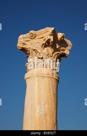 Colonne romaine, curium, Kourion, Chypre. Banque D'Images