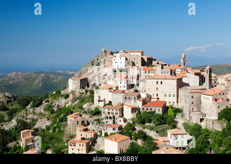 Hilltop village Speloncato, Balagne, Corse, France Banque D'Images