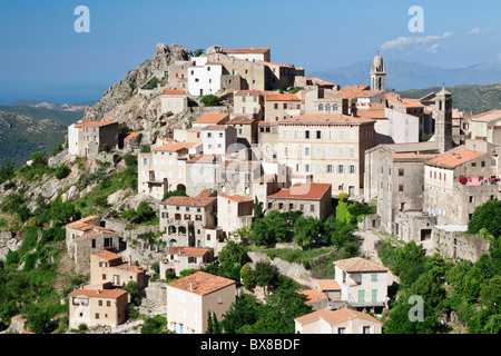 Hilltop village Speloncato, Balagne, Corse, France Banque D'Images