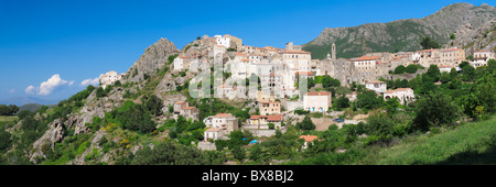 Hilltop village Speloncato, Balagne, Corse, France Banque D'Images