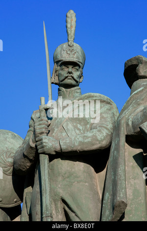 Détail d'un monument à l'armée russe qui a remporté la victoire au cours de l'époque médiévale, les guerres napoléoniennes et la seconde guerre mondiale Banque D'Images