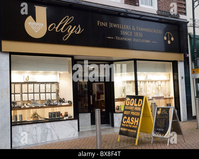 Jolly's Jewellers et des prêteurs sur gages à Mansfield, Nottinghamshire England UK Banque D'Images