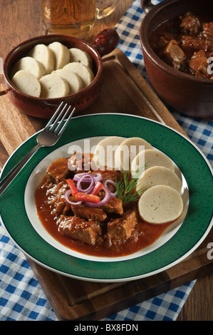 Goulasch et boulettes de pommes de terre style Tchèque Banque D'Images