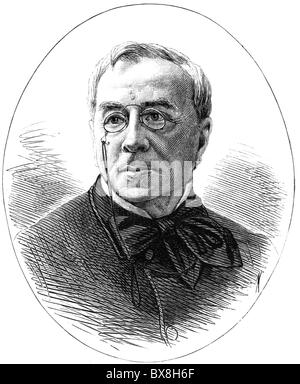 Girardin, Emile de, 22.6.1806 - 27.4.1881, publiciste français, journaliste, portrait, gravure de bois, publié en 1881, Banque D'Images