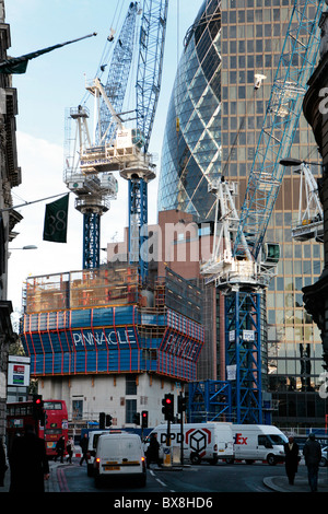 L 'Pinnacle' aussi connu comme Bishopsgate tower, en construction dans la ville de London architectes Kohn Pedersen Fox - Déc 2010 Banque D'Images