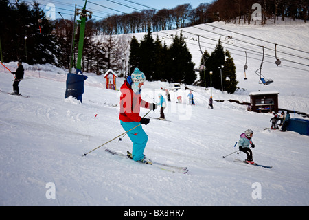 Neige scène au Centre des sports de Midlothian Hillend Édimbourg, Écosse, Royaume-Uni, Europe Banque D'Images