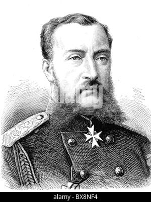 Nicholas Nikolaïevitch, 8.8.1831 - 25.4.1891, Grand-duc de Russie, maréchal de campagne russe, portrait, gravure sur bois, fin du XIXe siècle, Banque D'Images