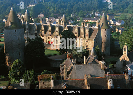 France, Bretagne, Morbihan, le château de Josselin Banque D'Images