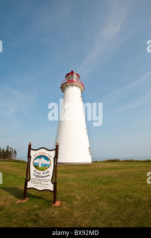 Phare de point Prim, point Prim, Île-du-Prince-Édouard, Maritimes, canada. Banque D'Images